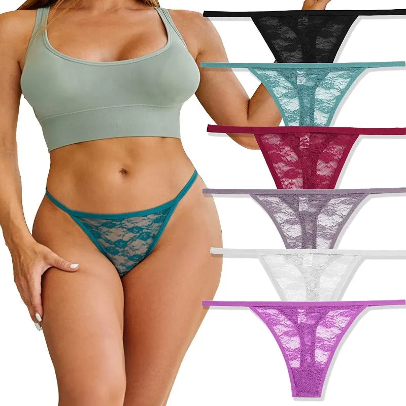 10 G-String Thongs for Women - Sexy Lace Low Rise Underwear