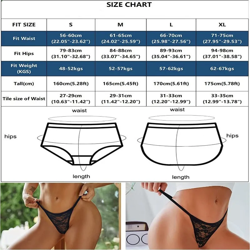 10 G-String Thongs for Women - Sexy Lace Low Rise Underwear