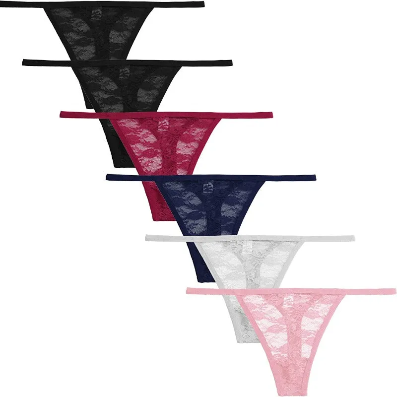 10 G-String Thongs for Women - Sexy Lace Low Rise Underwear