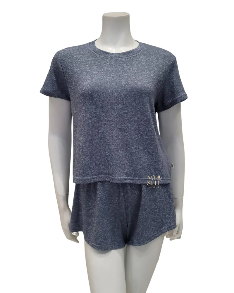 1136910 Navy Heather Aniyah Pajamas Shorts Set