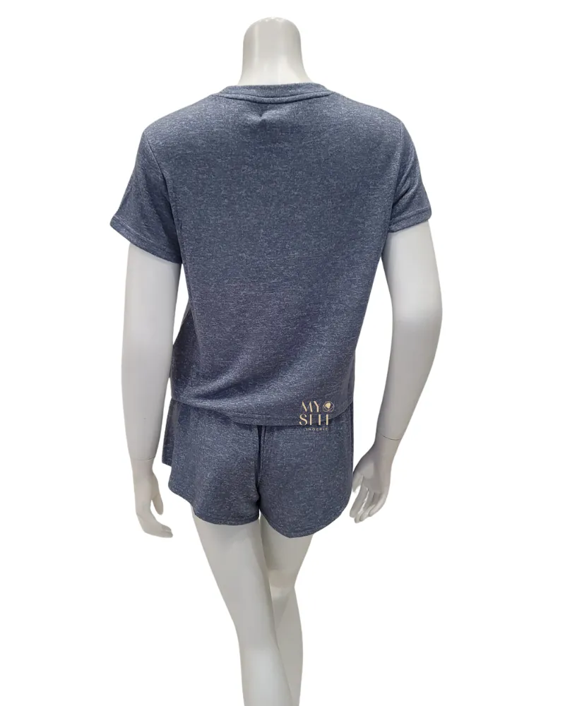 1136910 Navy Heather Aniyah Pajamas Shorts Set