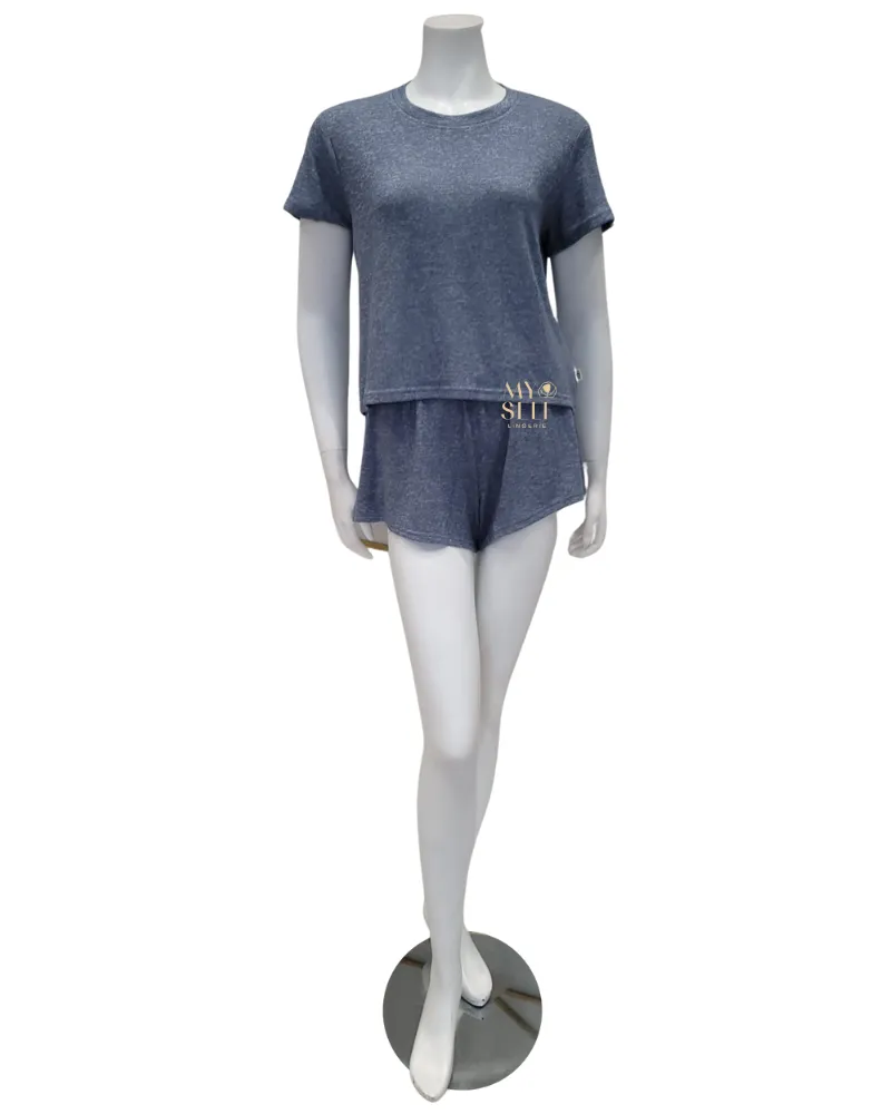 1136910 Navy Heather Aniyah Pajamas Shorts Set