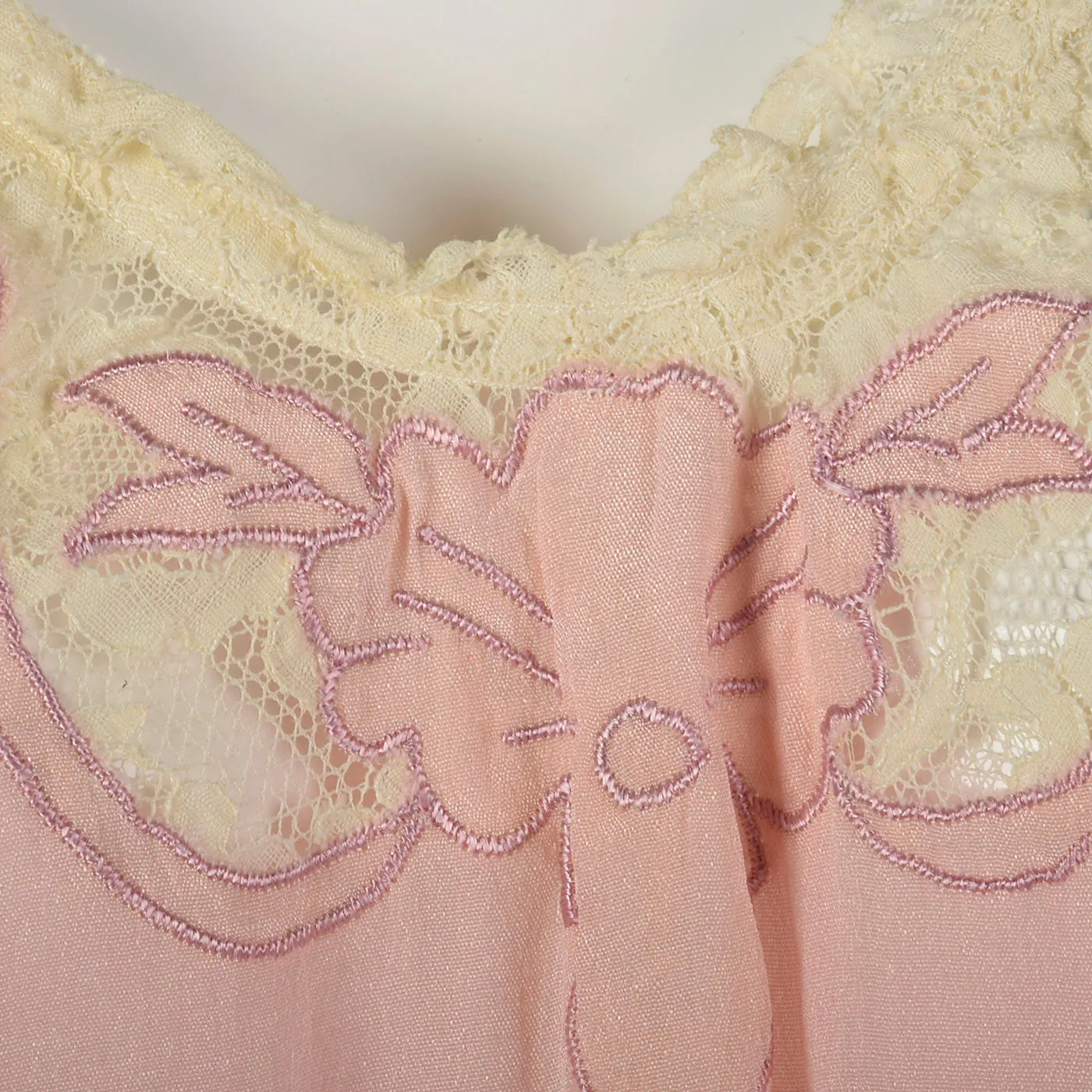 1920s Pink Silk Nightgown with Belt