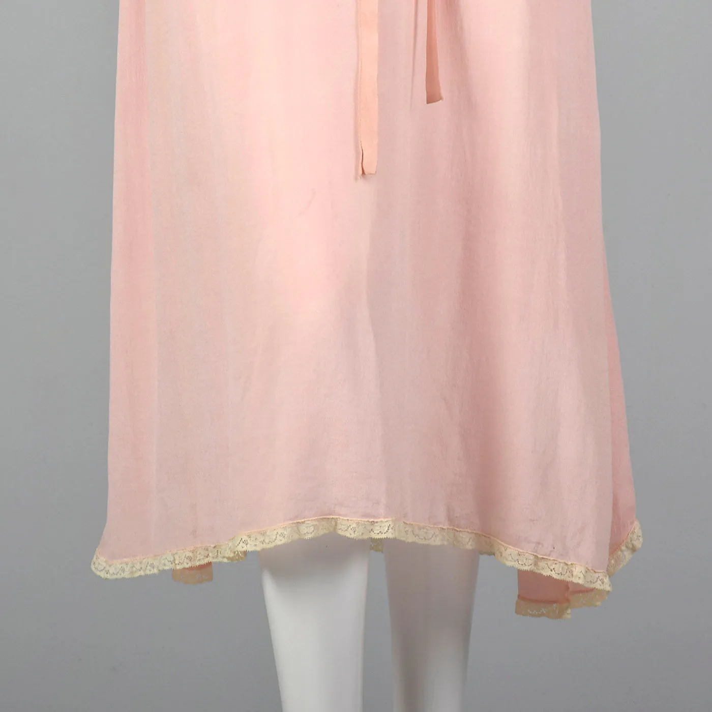 1920s Pink Silk Nightgown with Belt