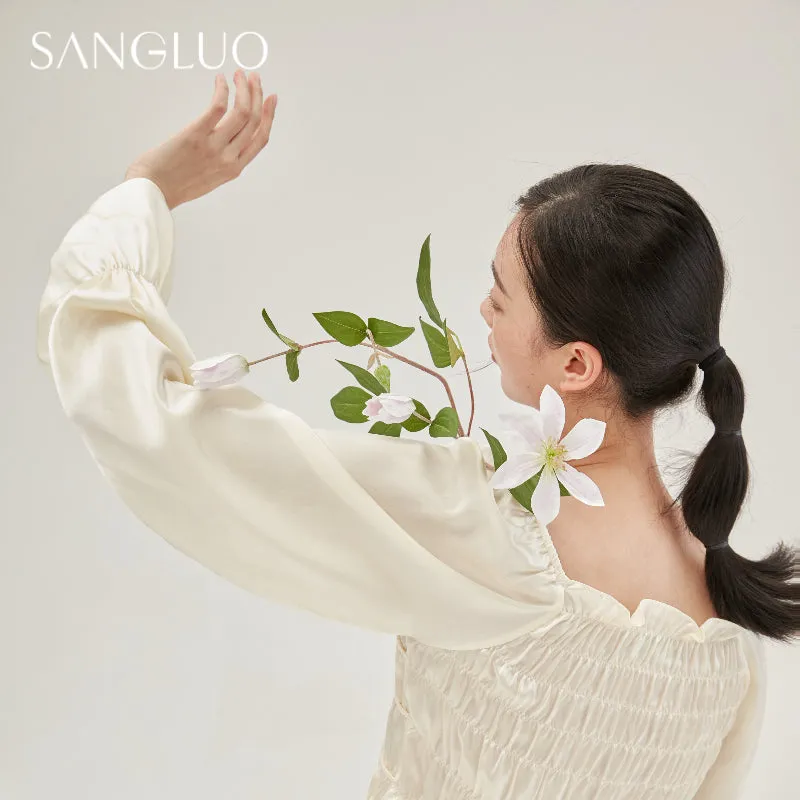 19MM Square Neck Court Style Pajamas Set