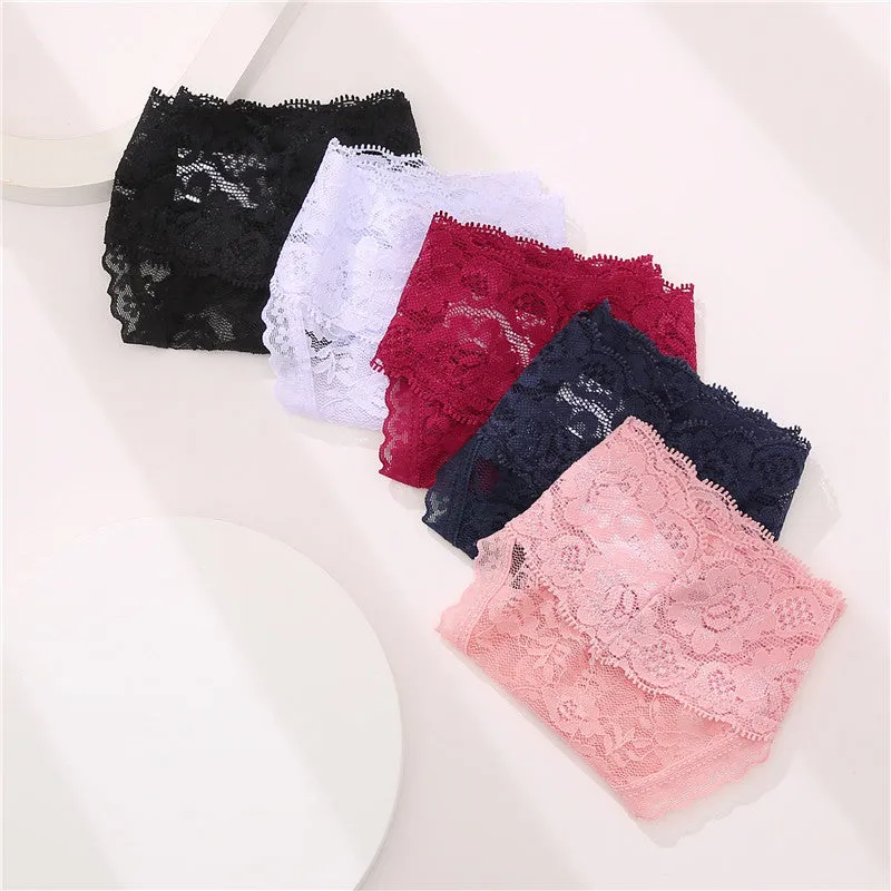 2 Pack Lace G-string Thong Panties Floral Underwear Transparent Underpants Lingerie Briefs