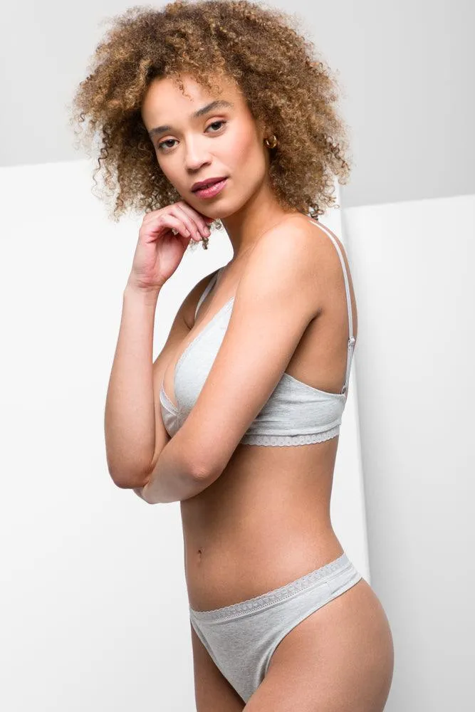 2 Pack Thongs Grey & Black