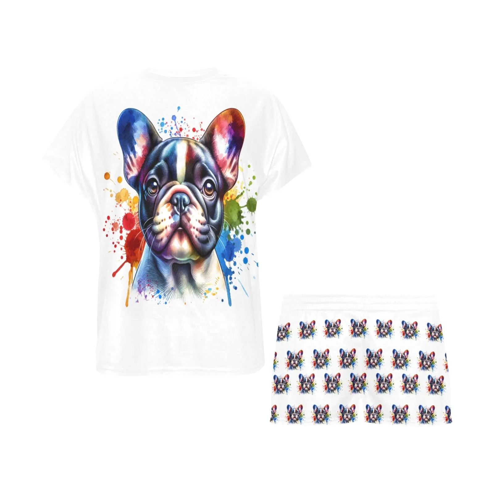 2 Piece French Bulldog PJ Set - Watercolor