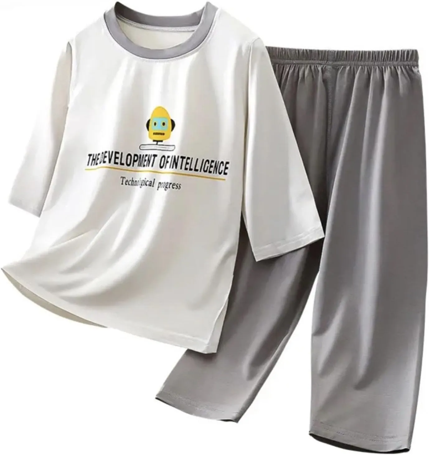 2 Piece Set for oddler ids Casual Cute Graphic 3/4 Sleeve Tops and Pants Set Comfortable Breathable Summer Clothes