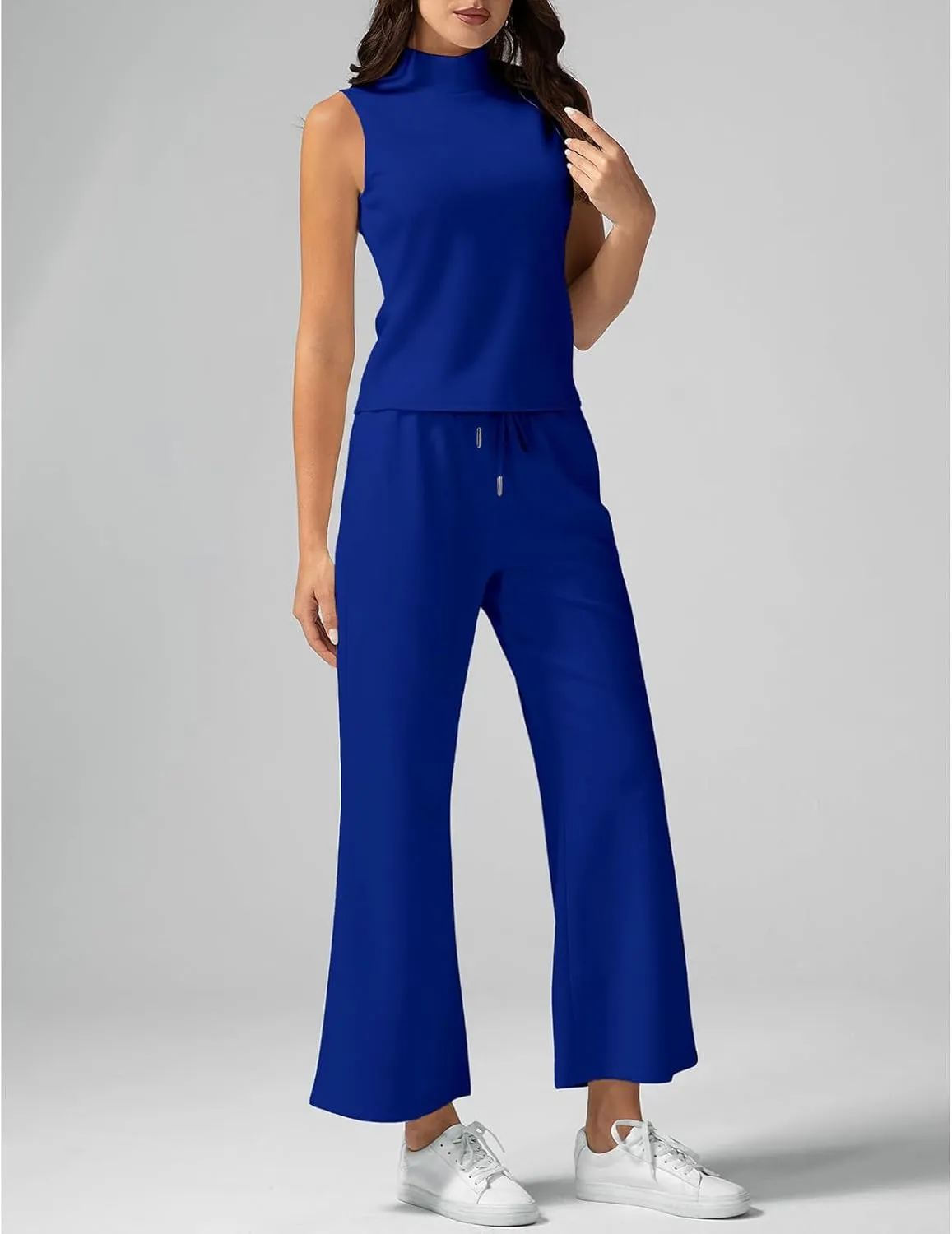 2 Piece Sets for Women Loungewear Set Summer Tank Tops Wide Leg Pants Outfit Capri Pants Lounge Outfit 2025