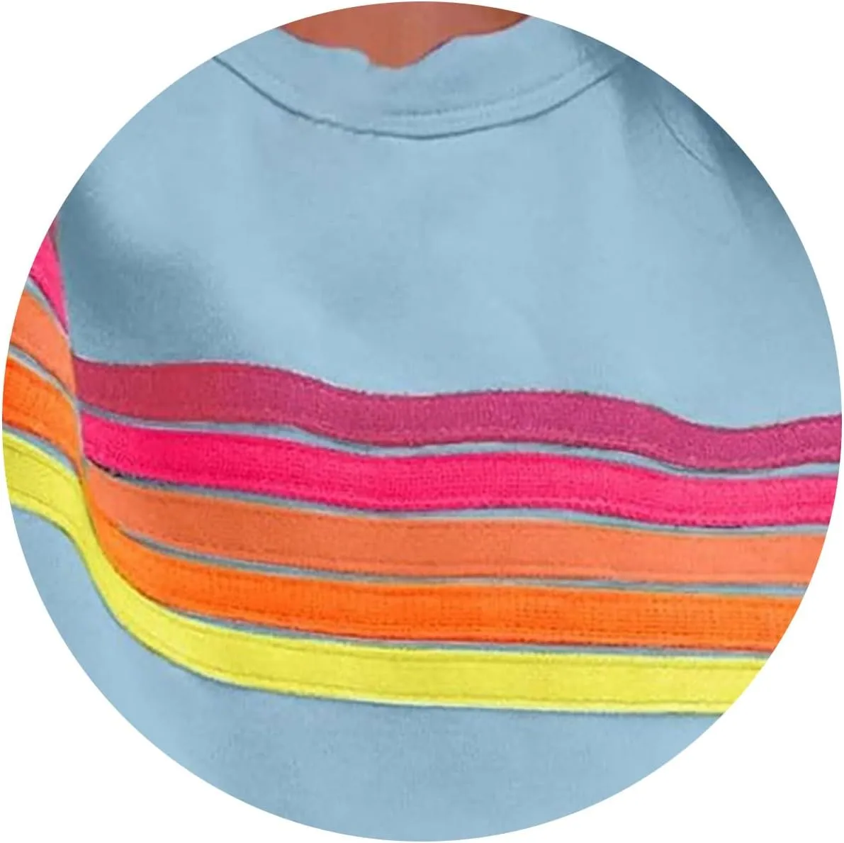 2 Piece Sets for Women Summer Rainbow Striped Lounge Sets Casual Short Sleeve Tops Matching Runner Shorts Outfits
