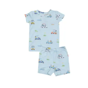 2-Piece Short Lounge Set Golf Carts-Blue