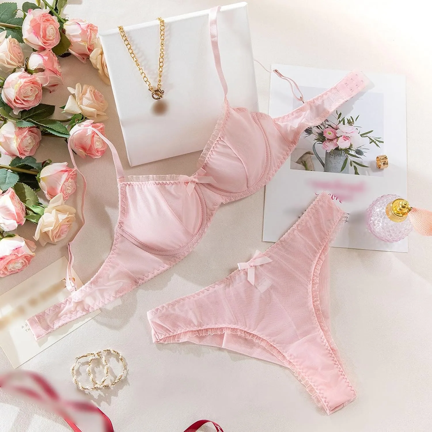 2025 Low Rise Brief Panties Sheer Floral Lace Pajamas Elegant Women's Sheer See Through Thin Mesh Transparent