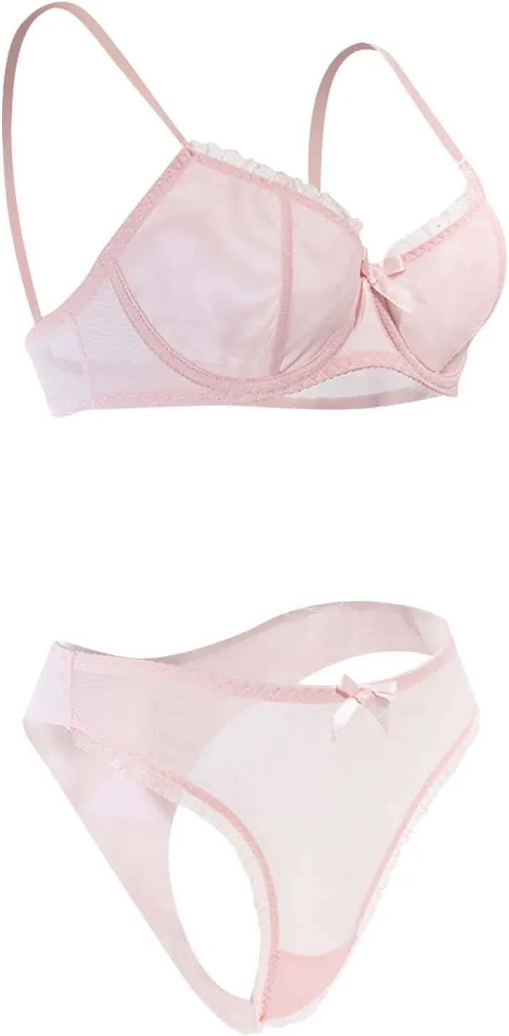 2025 Low Rise Brief Panties Sheer Floral Lace Pajamas Elegant Women's Sheer See Through Thin Mesh Transparent