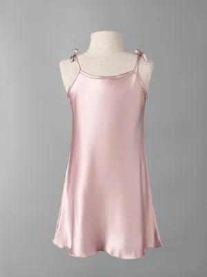 22 Momme Lace Up Girls Silk Slip Nightgown