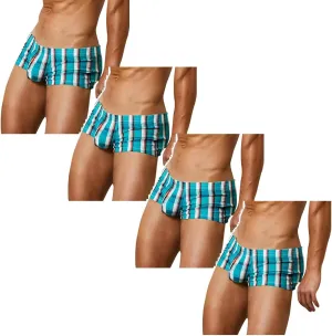 2/3/4/5pcs Men Underpants Sexy Boxer Briefs Men's Fashion Checked Printed Comfortable Breathable Underwear