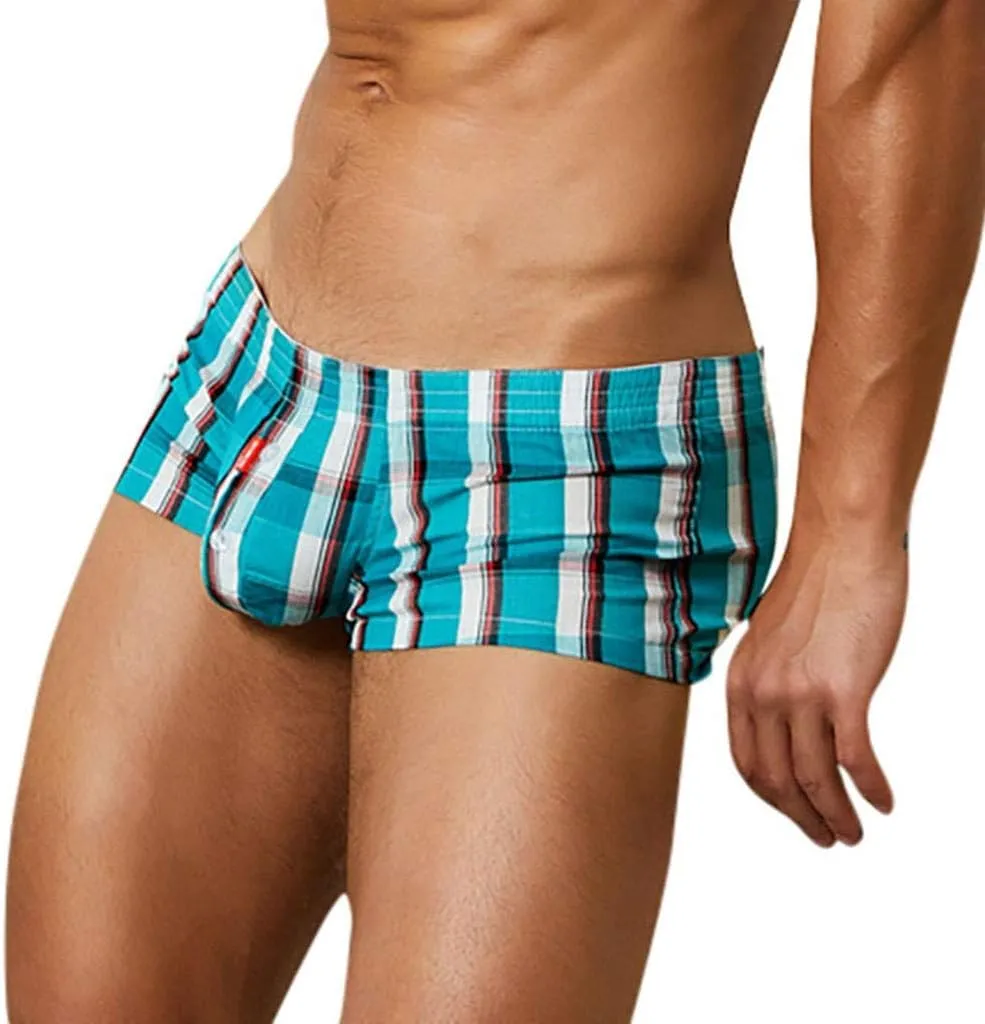 2/3/4/5pcs Men Underpants Sexy Boxer Briefs Men's Fashion Checked Printed Comfortable Breathable Underwear