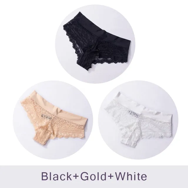 3 Pack Ultra Soft Lace Panties Thongs G Strings Seamless Underwear  Panty Briefs