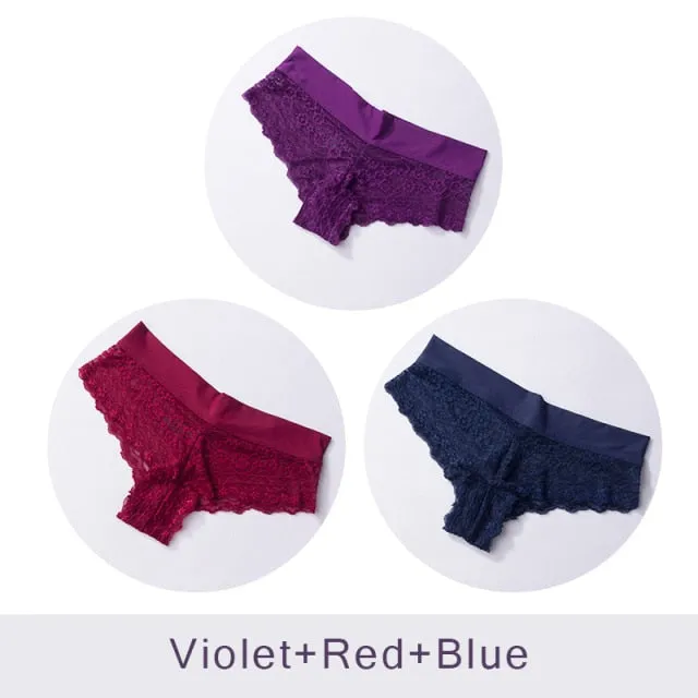 3 Pack Ultra Soft Lace Panties Thongs G Strings Seamless Underwear  Panty Briefs