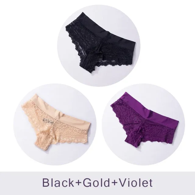 3 Pack Ultra Soft Lace Panties Thongs G Strings Seamless Underwear  Panty Briefs