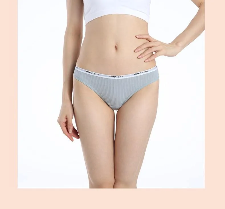 3 Pack Women's Cotton G-String Thong Panties String Briefs Sexy Lingerie Intimate Letter Low-Rise Underwear