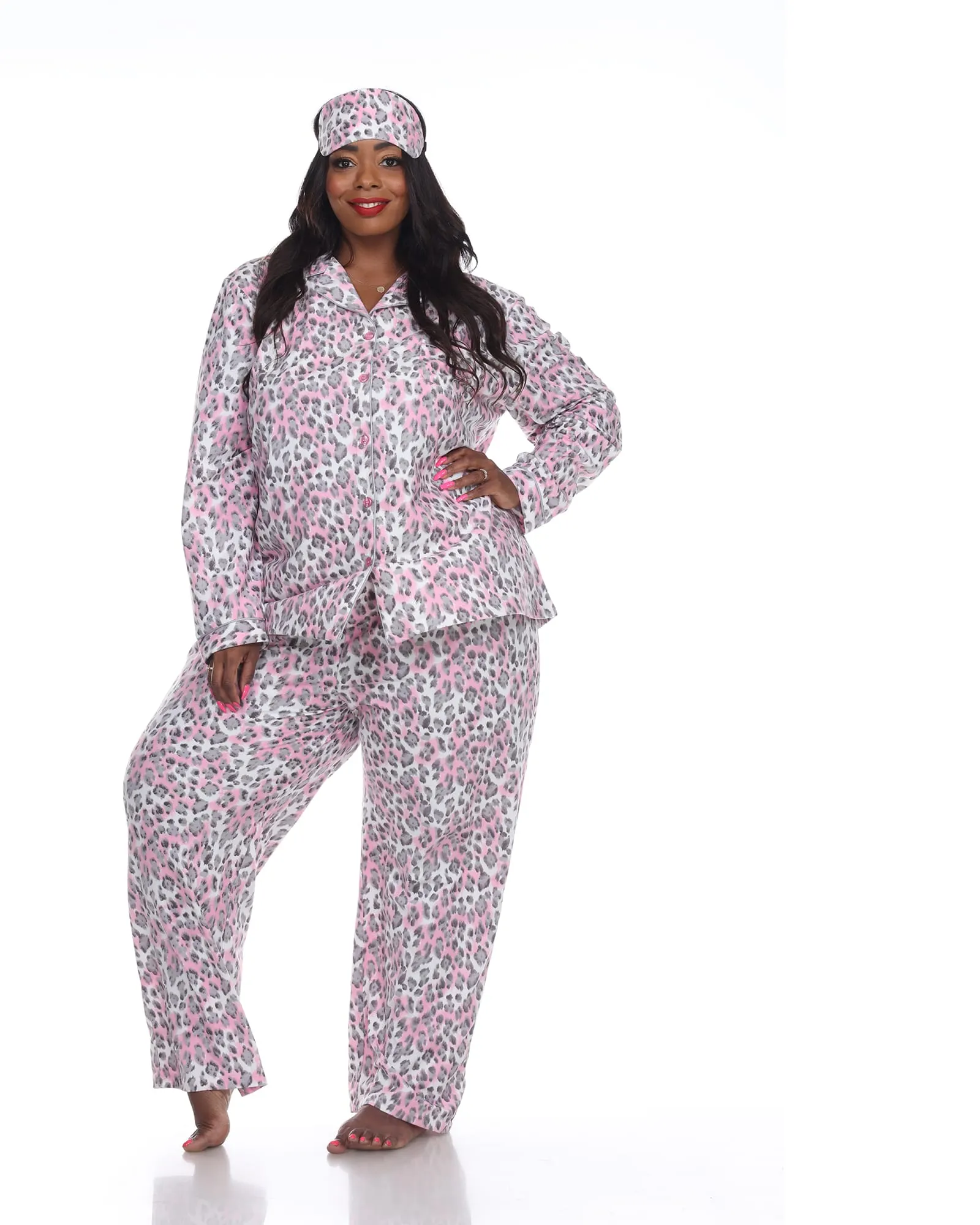 3 Piece Pajama Set | Grey Cheetah