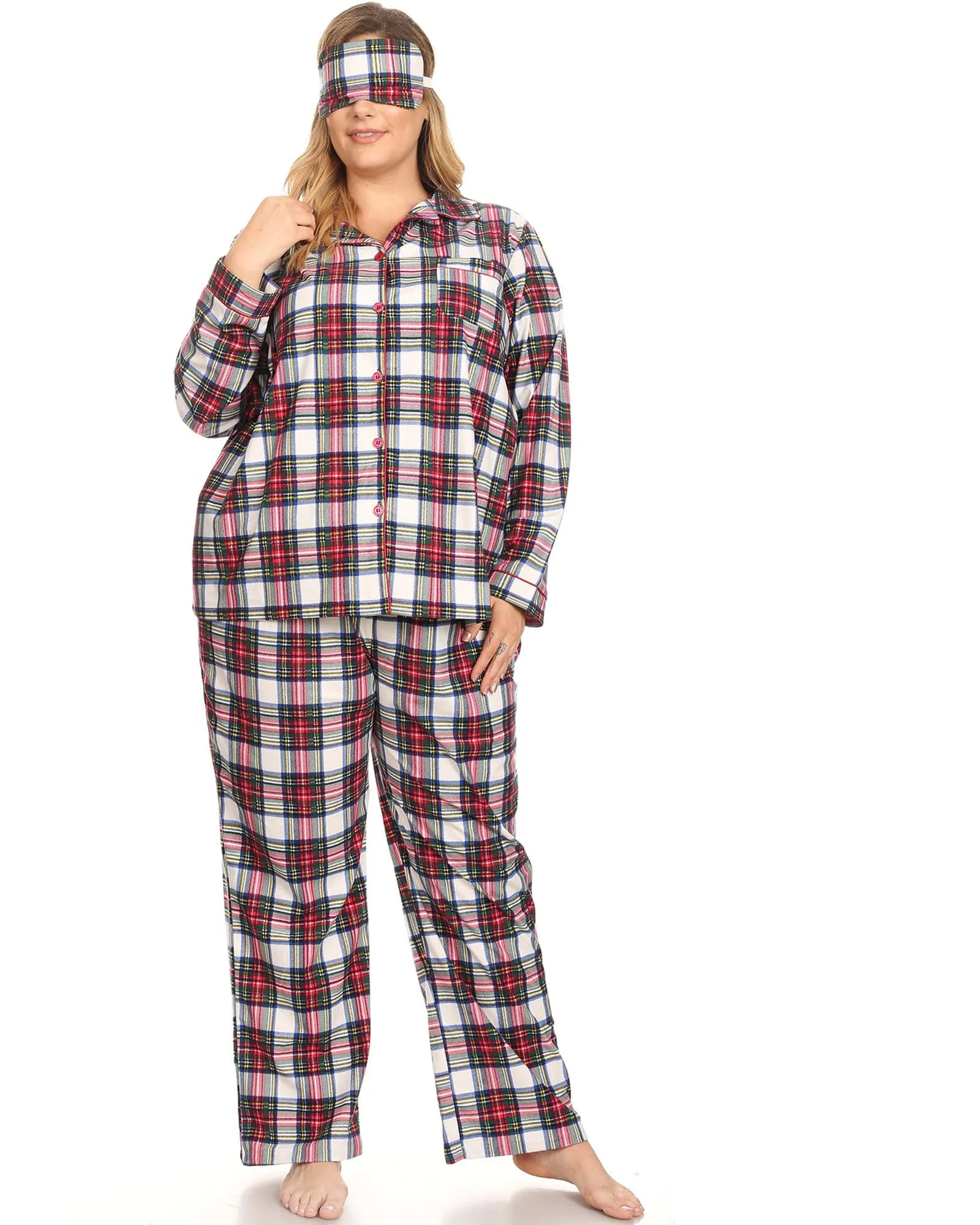 3 Piece Pajama Set | Red/White