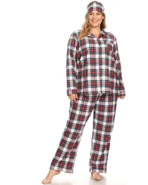 3 Piece Pajama Set | Red/White