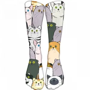 3D cute cat print socks cute stockings cartoon pattern trend double-sided print socks