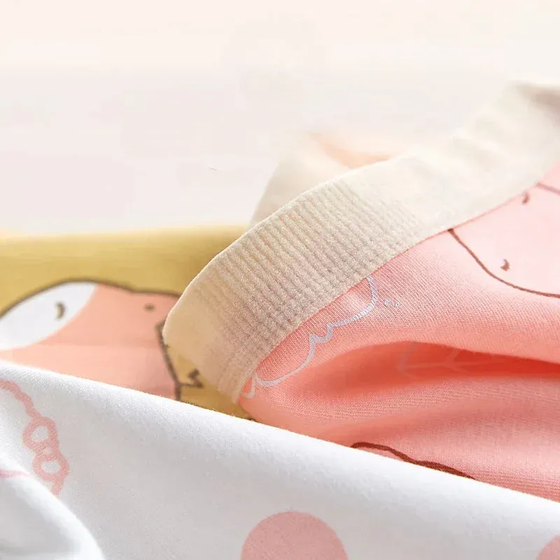 4PCS Little Girls Cotton Breathable Cartoon Briefs