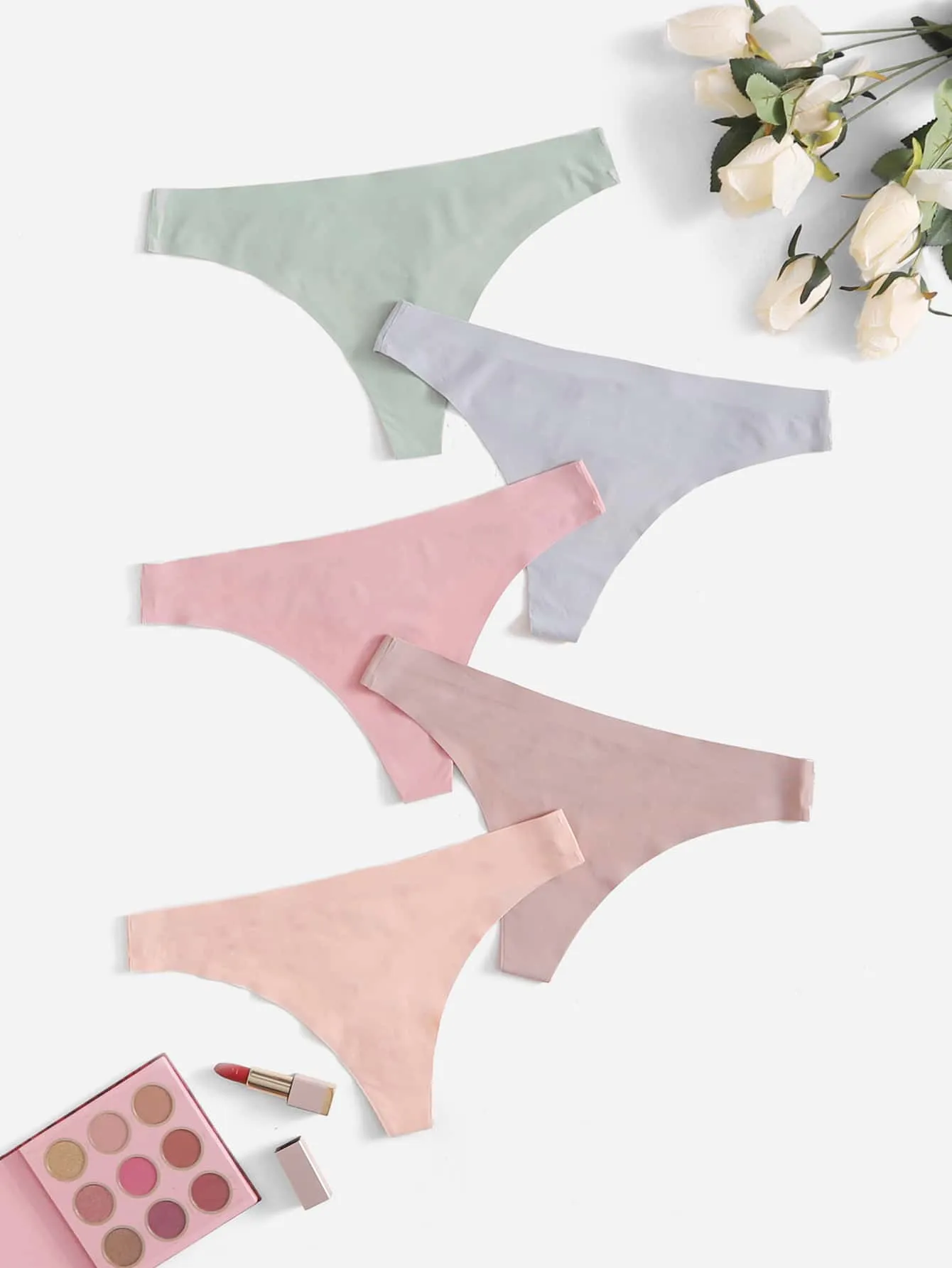 5pack No Show Thong Set