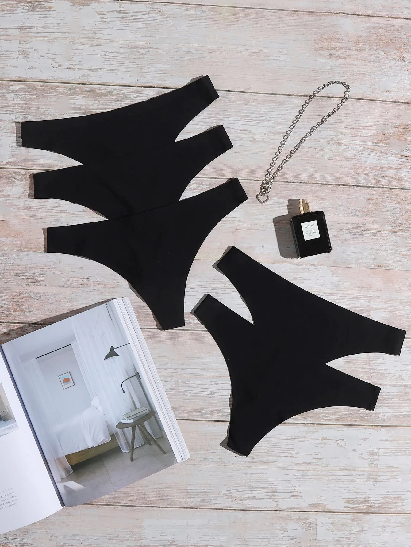 5pack No Show Thong Set