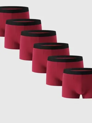 6-Piece Men's Cotton Boxer Briefs Set in Classic Black and White