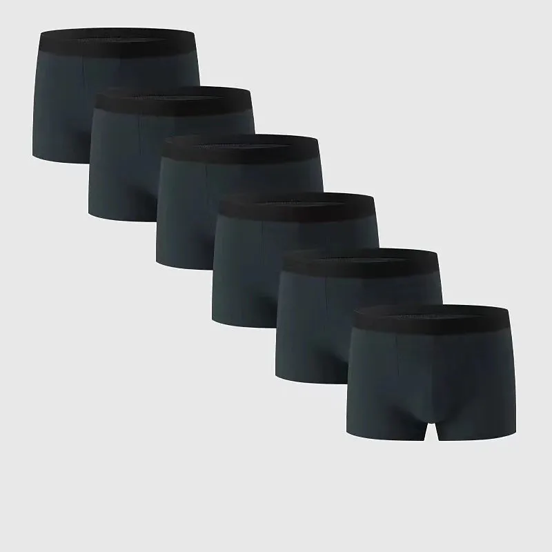 6-Piece Men's Cotton Boxer Briefs Set in Classic Black and White