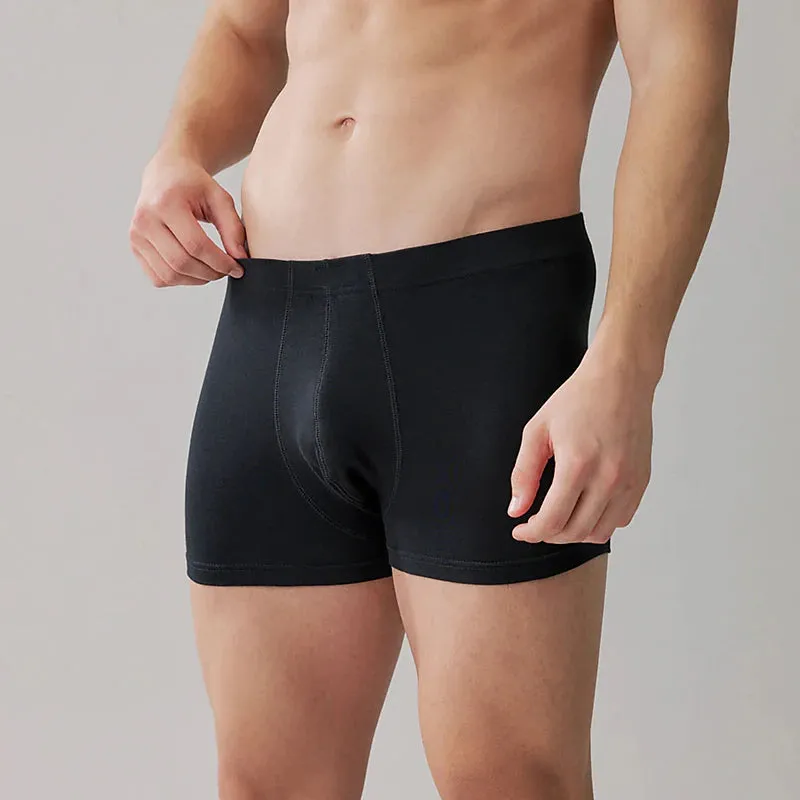 6-Piece Men's Cotton Boxer Briefs Set in Classic Black and White