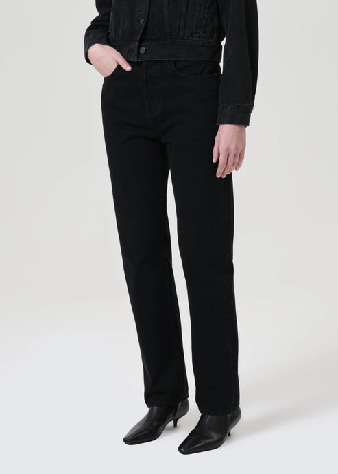 90's Pinched Waist High Rise Straight in Crushed Basic Fashion