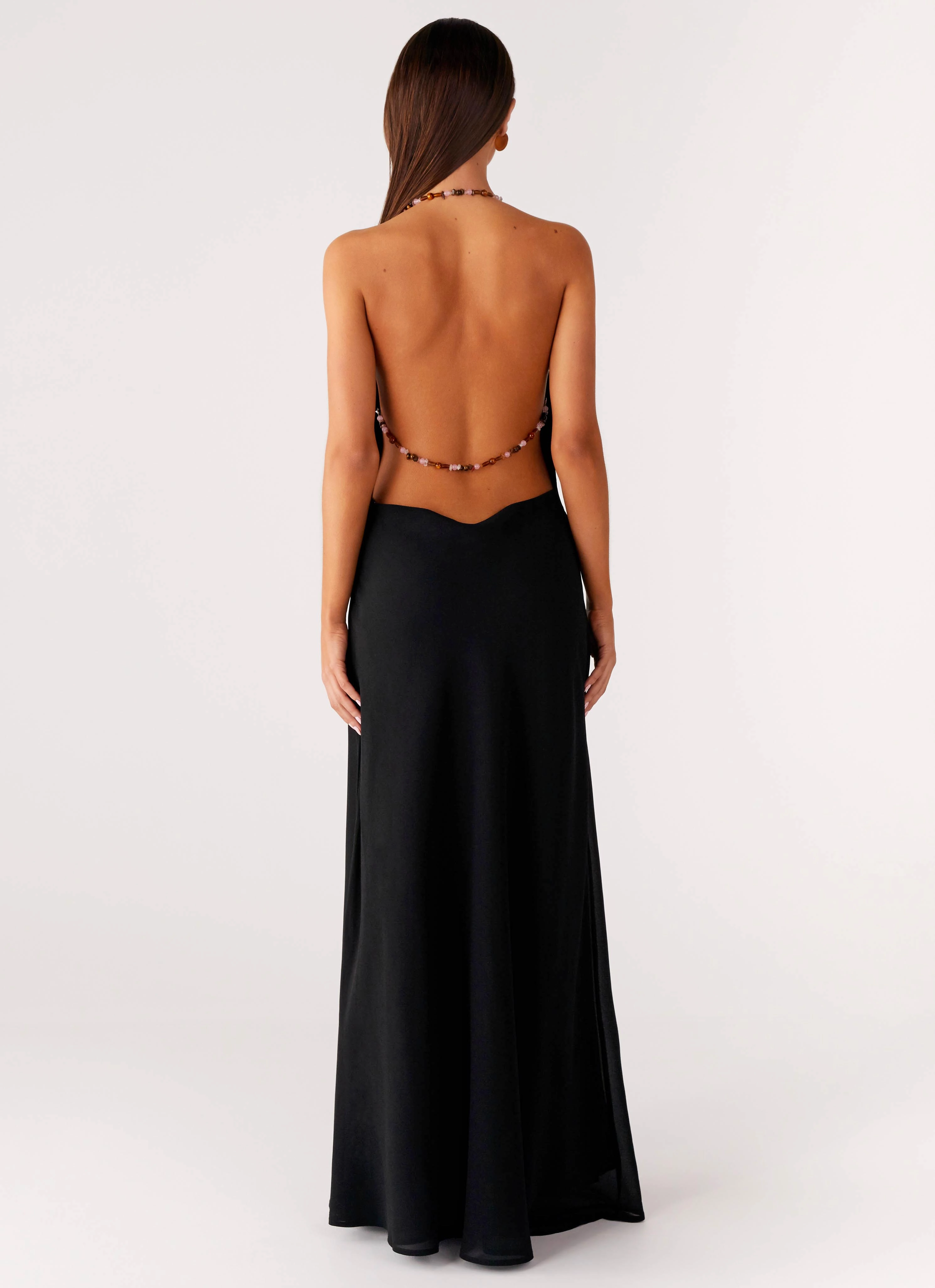 Draped-Style Morning Crush Cowl Maxi Dress - Black