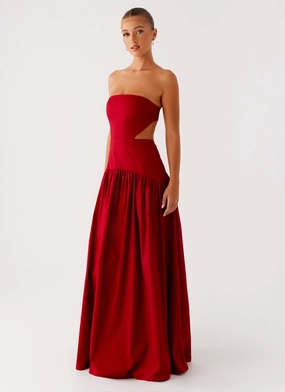 Modern-style Fit Clean Aamari Maxi Dress - Red