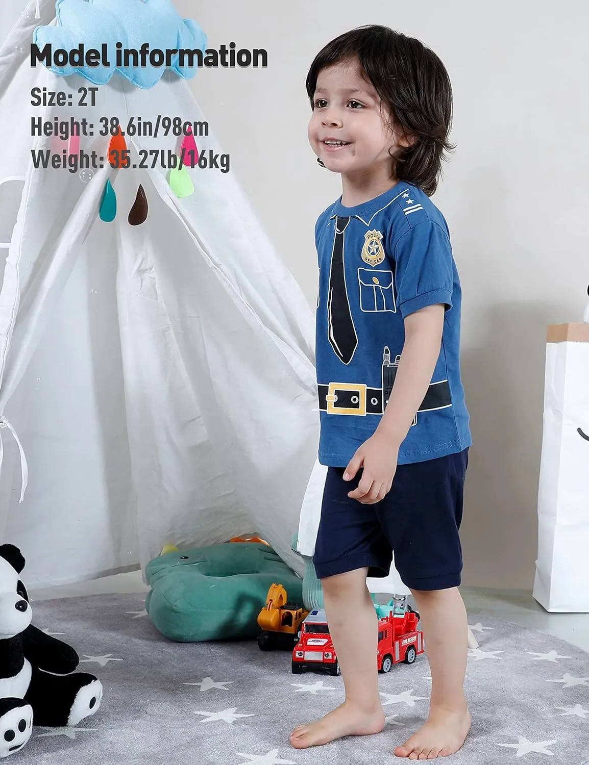 A&J DESIGN Cotton Printed Pjs for 2-14 Years Kids, 2-Piece Pajamas Set