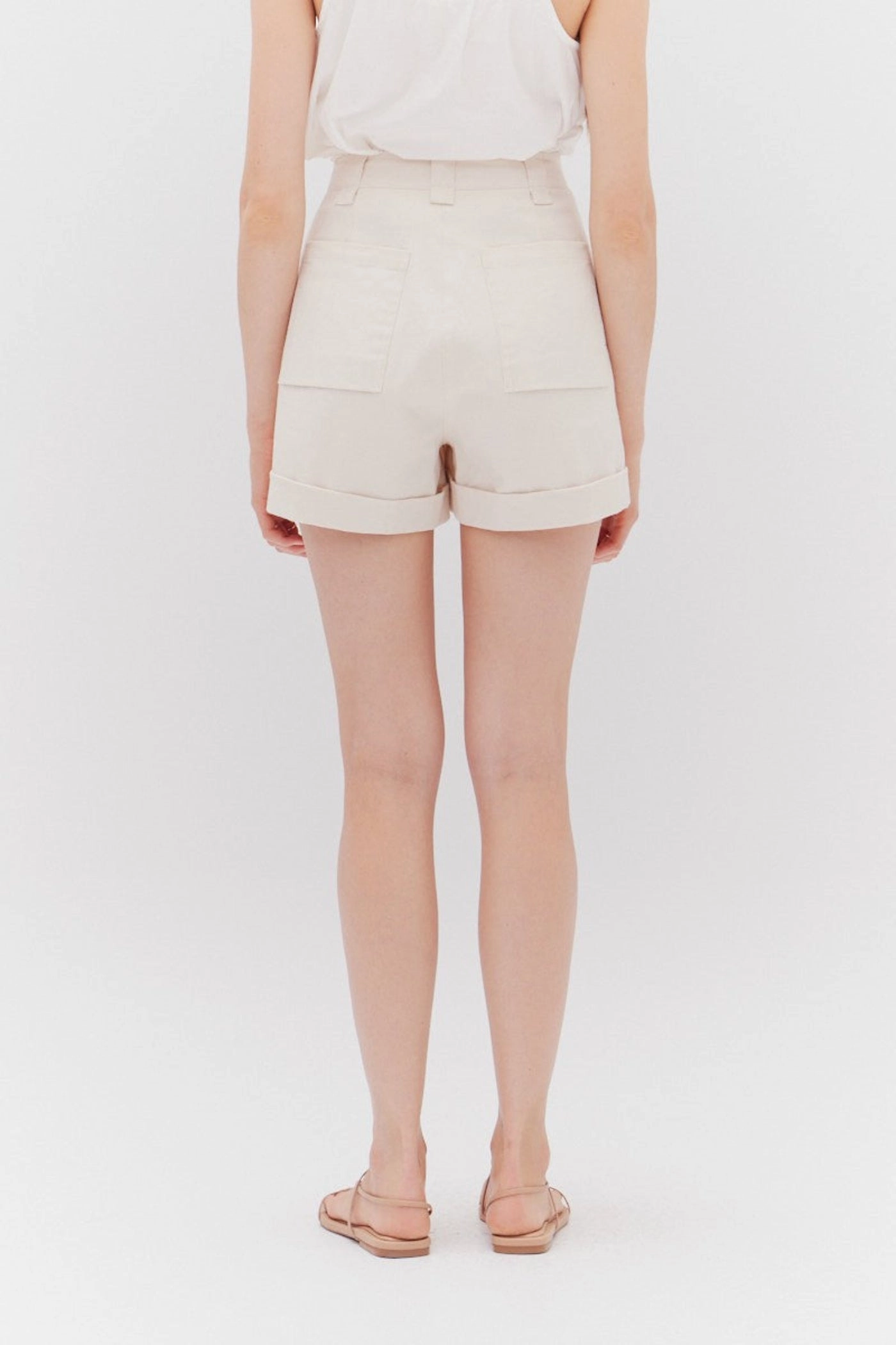 Easy Care Fabric MARJORIE TWILL MID-RISE SHORTS