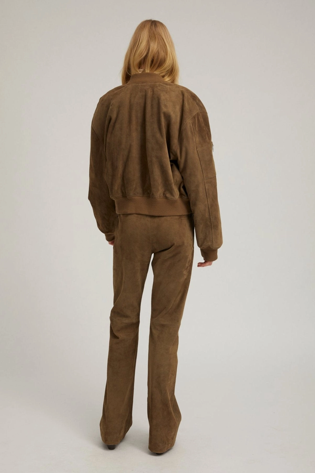 Quick Comfort Design Olive Suede Straight Leg Pants
