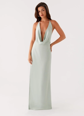 Nordic Calm Comfortable travel dress Noemi Maxi Dress - Sage