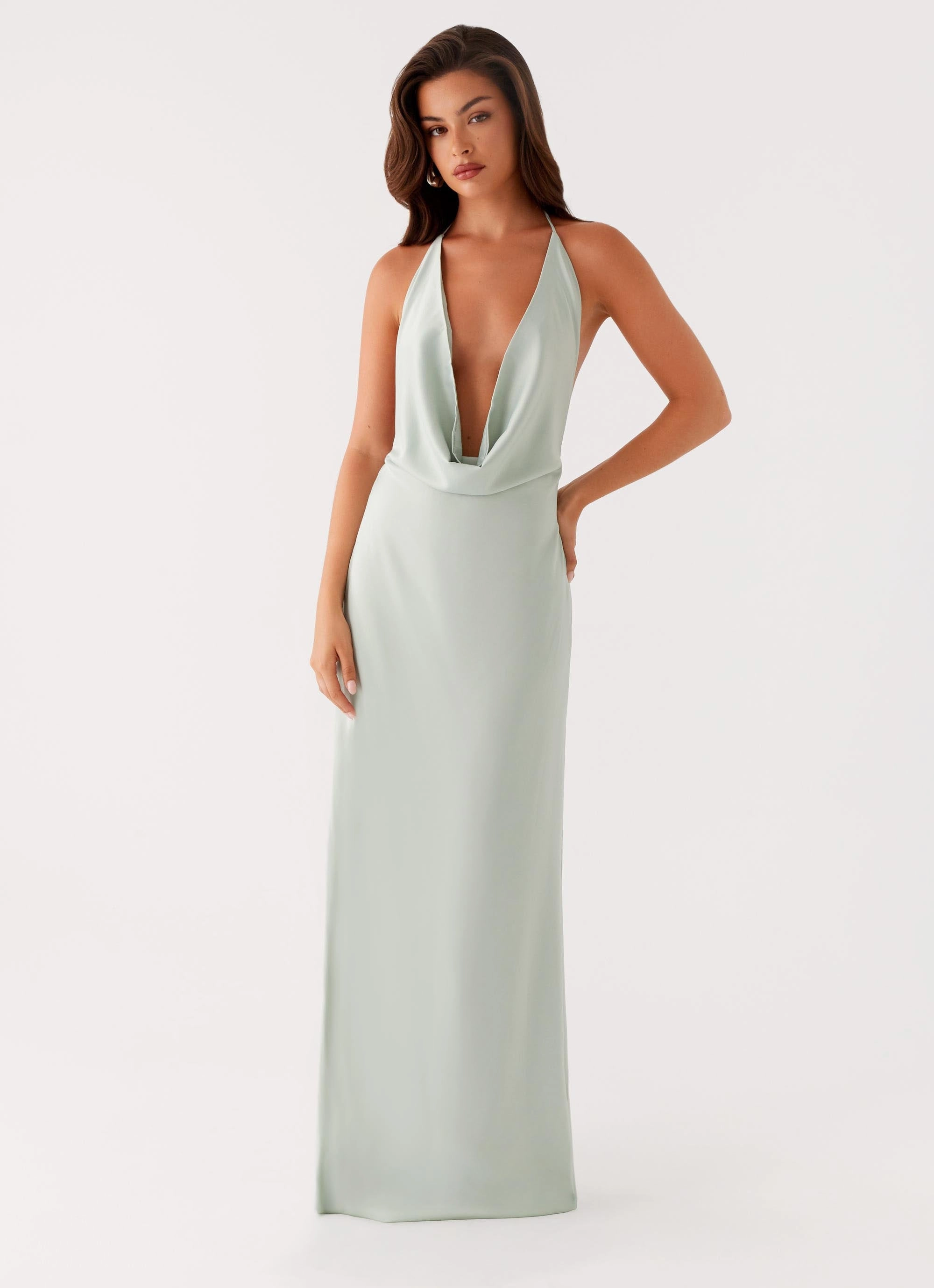 Nordic Calm Comfortable travel dress Noemi Maxi Dress - Sage