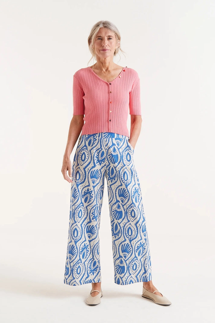 Aquaria Print Pant in Blue Air Comfort TemperatureRegulation