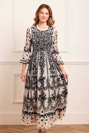 Sleek Flow Adeline Round Neck Ankle Gown