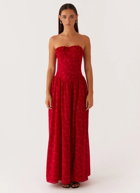 Elegant knee-length dress Adira Maxi Dress - Red
