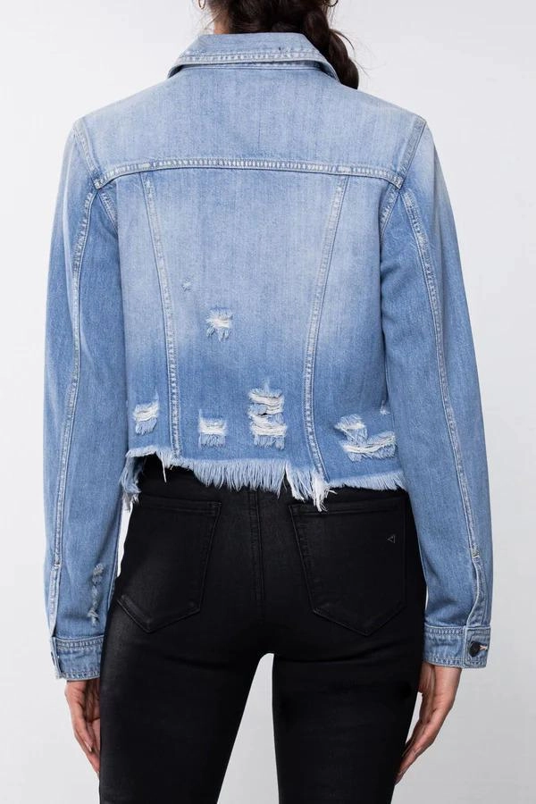 Hidden Frayed Bottom Jacket ConvertibleStyle