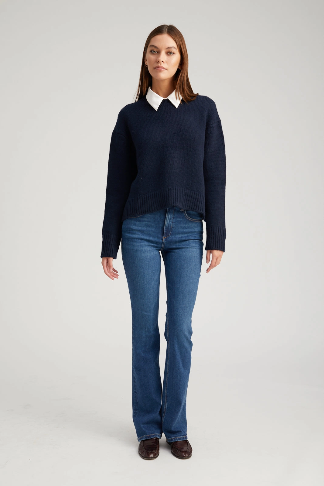 VersatileNeckline Loose Tee Gabrielle Micro Flare Denim