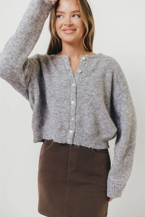 Lucas Cardigan Top in Heather Grey TearResistant Blends Sporty Top