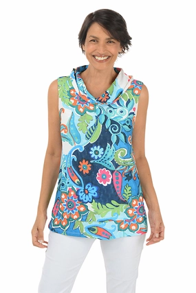 Easy Care Fabric Marina Cowl Neck Sleeveless Top